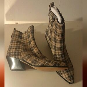 Plaid Ankle Boots for Women